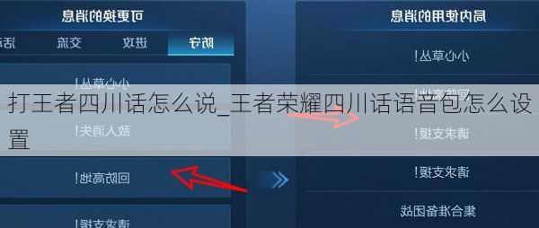 打王者四川话怎么说_王者荣耀四川话语音包怎么设置