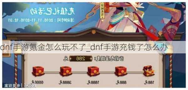 dnf手游氪金怎么玩不了_dnf手游充钱了怎么办