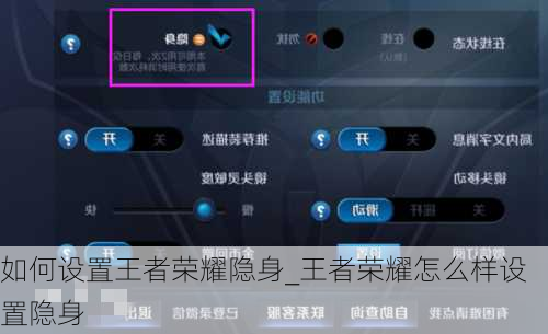 如何设置王者荣耀隐身_王者荣耀怎么样设置隐身