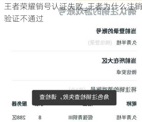 王者荣耀销号认证失败_王者为什么注销验证不通过