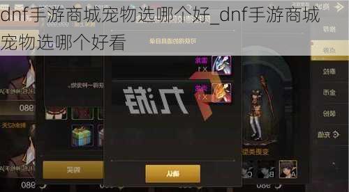 dnf手游商城宠物选哪个好_dnf手游商城宠物选哪个好看