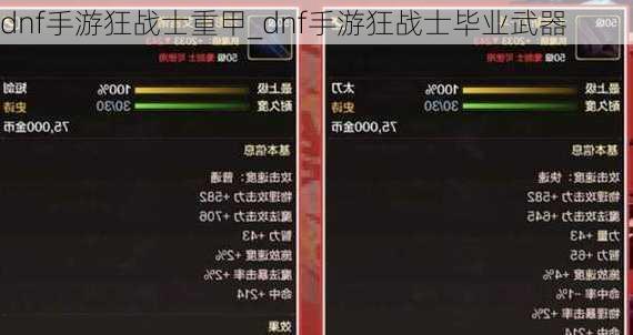 dnf手游狂战士重甲_dnf手游狂战士毕业武器