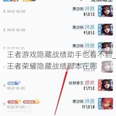 王者游戏隐藏战绩助手也看不到_王者荣耀隐藏战绩脚本在哪