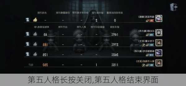 第五人格长按关闭,第五人格结束界面