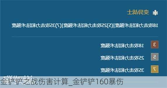 金铲铲之战伤害计算_金铲铲160暴伤