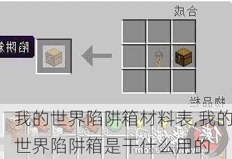 我的世界陷阱箱材料表,我的世界陷阱箱是干什么用的