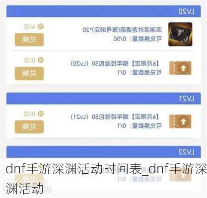 dnf手游深渊活动时间表_dnf手游深渊活动