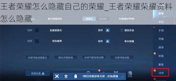王者荣耀怎么隐藏自己的荣耀_王者荣耀荣耀资料怎么隐藏