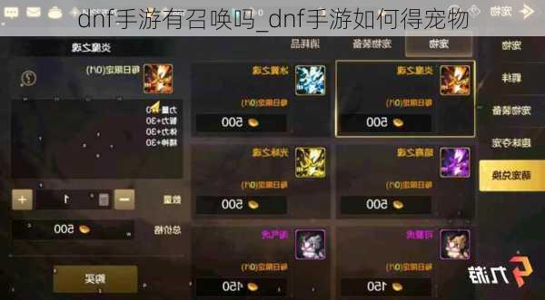 dnf手游有召唤吗_dnf手游如何得宠物