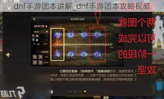 dnf手游团本讲解_dnf手游团本攻略视频