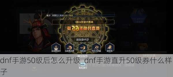 dnf手游50级后怎么升级_dnf手游直升50级券什么样子