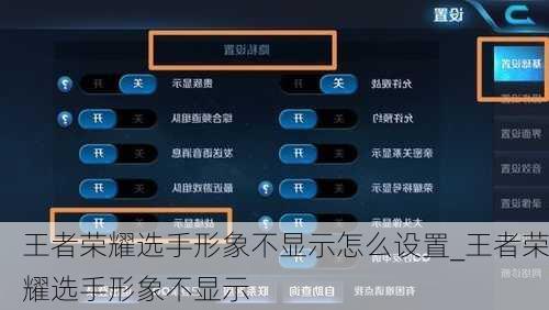 王者荣耀选手形象不显示怎么设置_王者荣耀选手形象不显示