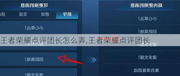 王者荣耀点评团长怎么弄,王者荣耀点评团长