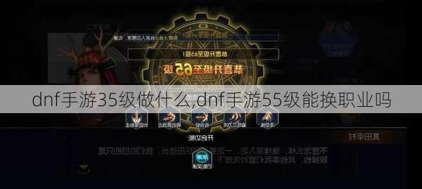 dnf手游35级做什么,dnf手游55级能换职业吗