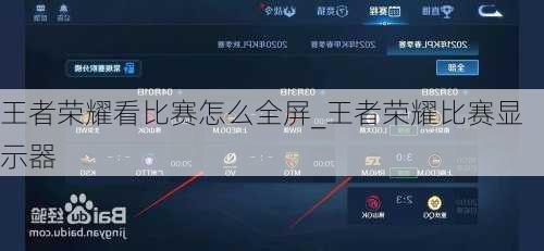 王者荣耀看比赛怎么全屏_王者荣耀比赛显示器