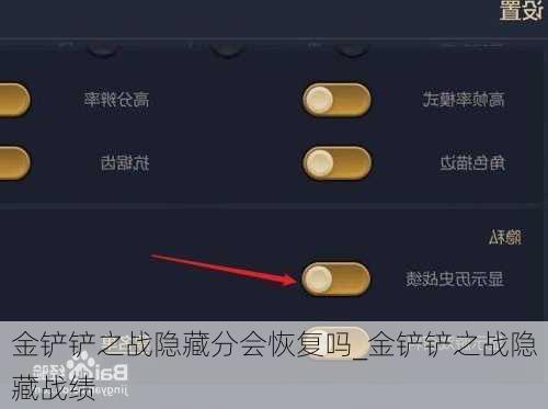 金铲铲之战隐藏分会恢复吗_金铲铲之战隐藏战绩