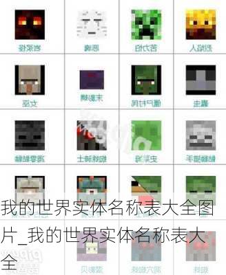 我的世界实体名称表大全图片_我的世界实体名称表大全