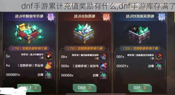 dnf手游累计充值奖励有什么,dnf手游库存满了