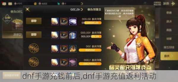 dnf手游充钱前后,dnf手游充值返利活动