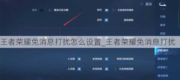 王者荣耀免消息打扰怎么设置_王者荣耀免消息打扰