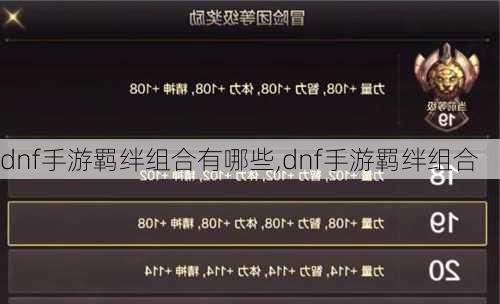 dnf手游羁绊组合有哪些,dnf手游羁绊组合