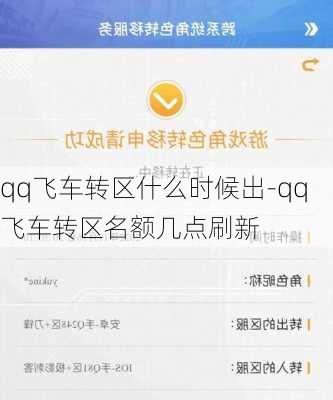 qq飞车转区什么时候出-qq飞车转区名额几点刷新