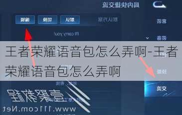 王者荣耀语音包怎么弄啊-王者荣耀语音包怎么弄啊