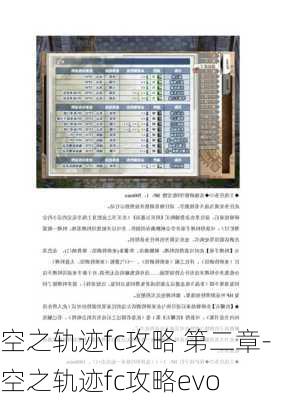 空之轨迹fc攻略 第二章-空之轨迹fc攻略evo