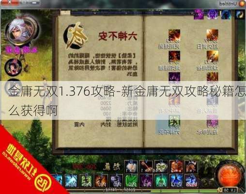 金庸无双1.376攻略-新金庸无双攻略秘籍怎么获得啊