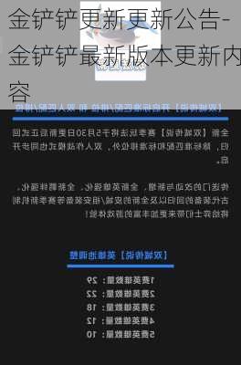 金铲铲更新更新公告-金铲铲最新版本更新内容