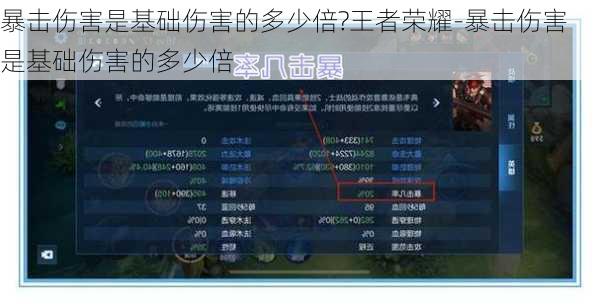 暴击伤害是基础伤害的多少倍?王者荣耀-暴击伤害是基础伤害的多少倍